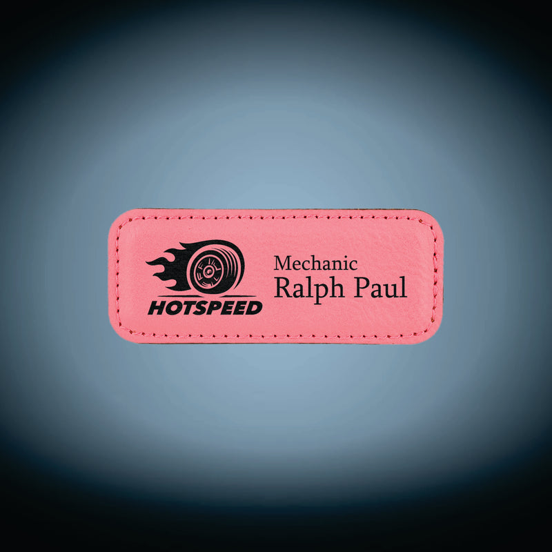 Laserable Leatherette Badge Blank with Magnet