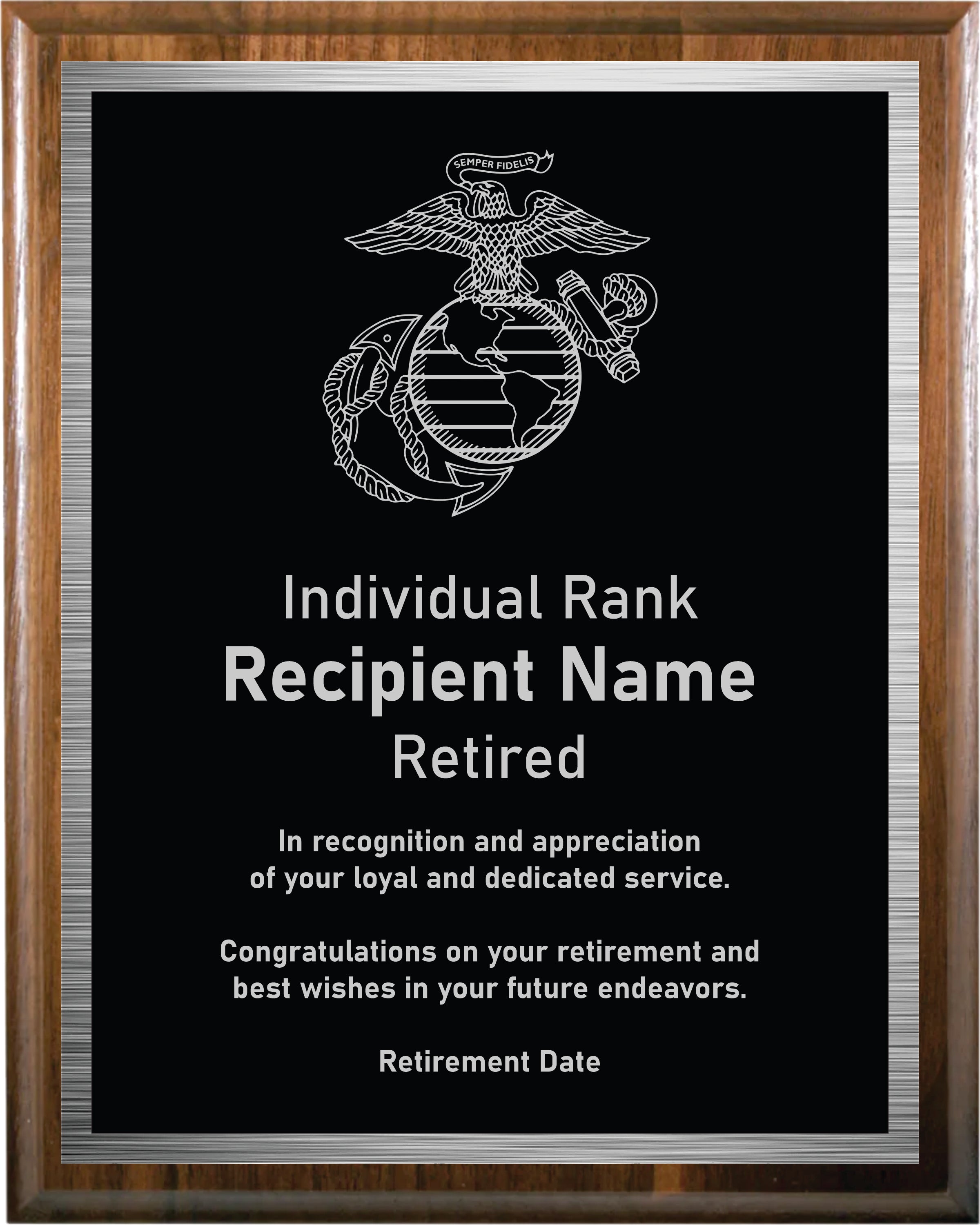 Custom Engraved Military Retirement Plaque – JD’s House of Trophies
