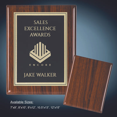 Walnut Piano Finish Plaque
