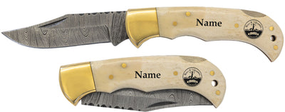 Bolt & Quarrel Club Branded Damascus Knives