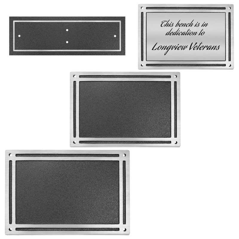 Silver/Black Rectangle Cast Aluminum Sign with 4 Mounting Screws