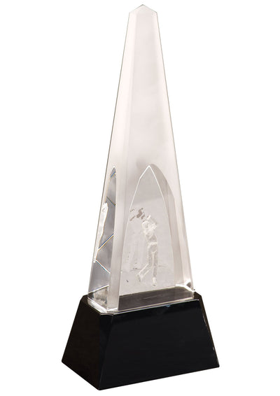 Clear Crystal 3D Golf Spire Award