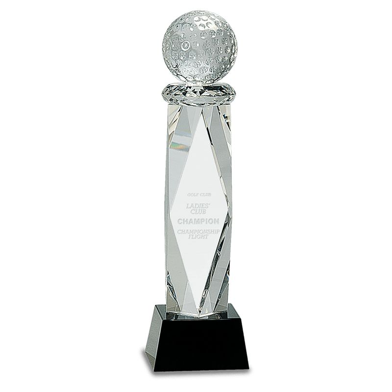 Clear Crystal Golf Ball on Facet Award