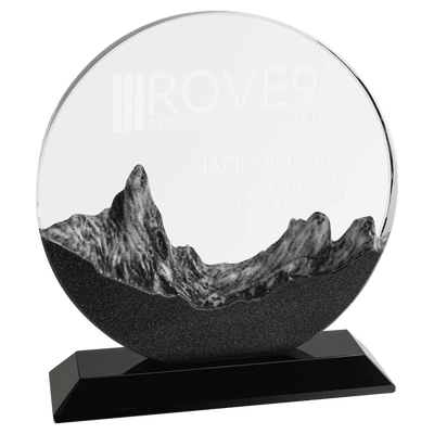 Crystal Award with Embedded Resin Mountain Scene