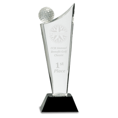 Clear Crystal Golf Wave Award