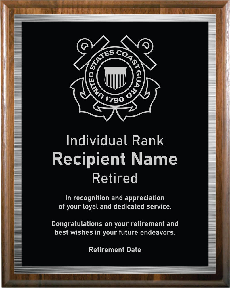 Military Retirement Plaque