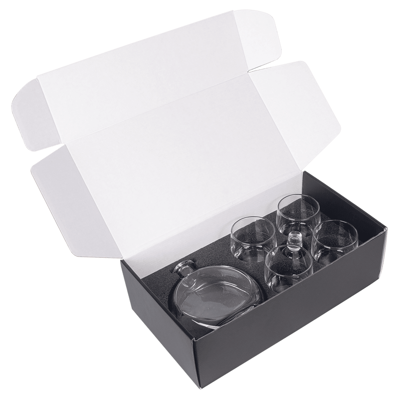 750ml Round Glass Decanter Set with Four 10 oz. Glasses