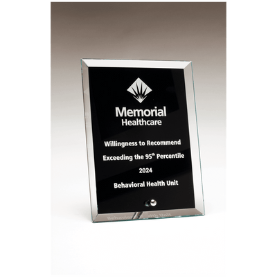 Clear Glass Award with Silver Plated Easel