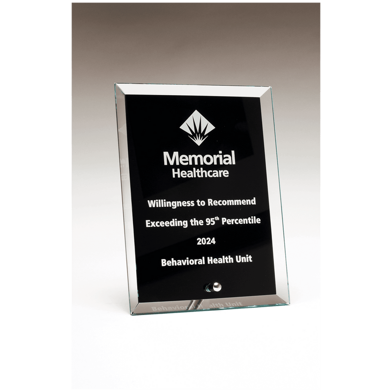 Clear Glass Award with Silver Plated Easel
