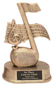 Antique Gold Music Note Award