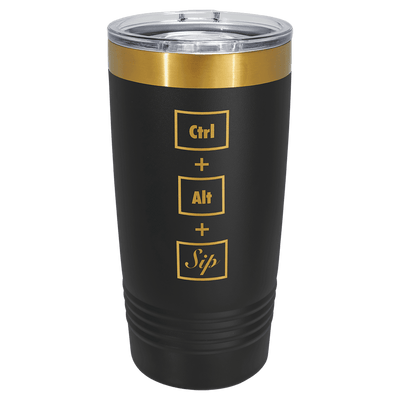 20 oz. Gold ION-Plated Travel Mugs w/Slider Lid
