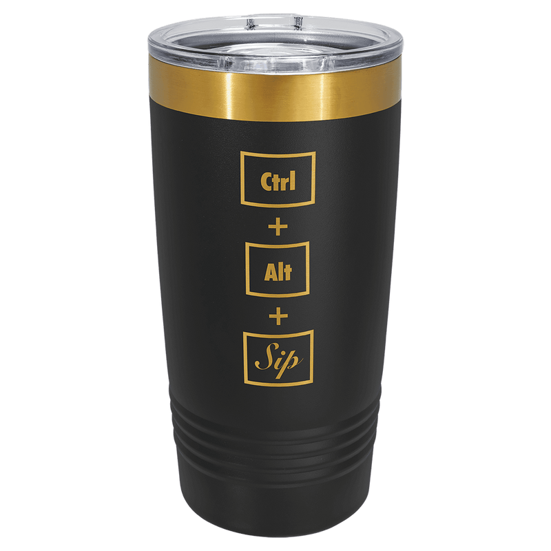 20 oz. Gold ION-Plated Travel Mugs w/Slider Lid