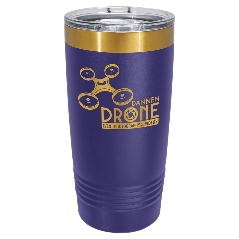 20 oz. Gold ION-Plated Travel Mugs w/Slider Lid