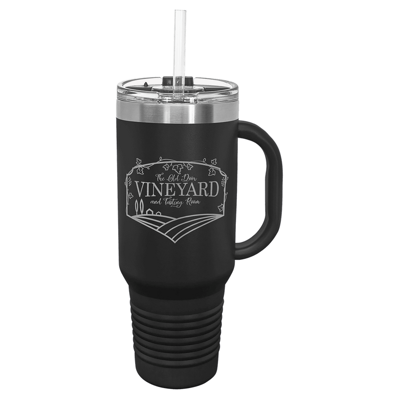 40 oz. Travel Mug w/Handle & Straw