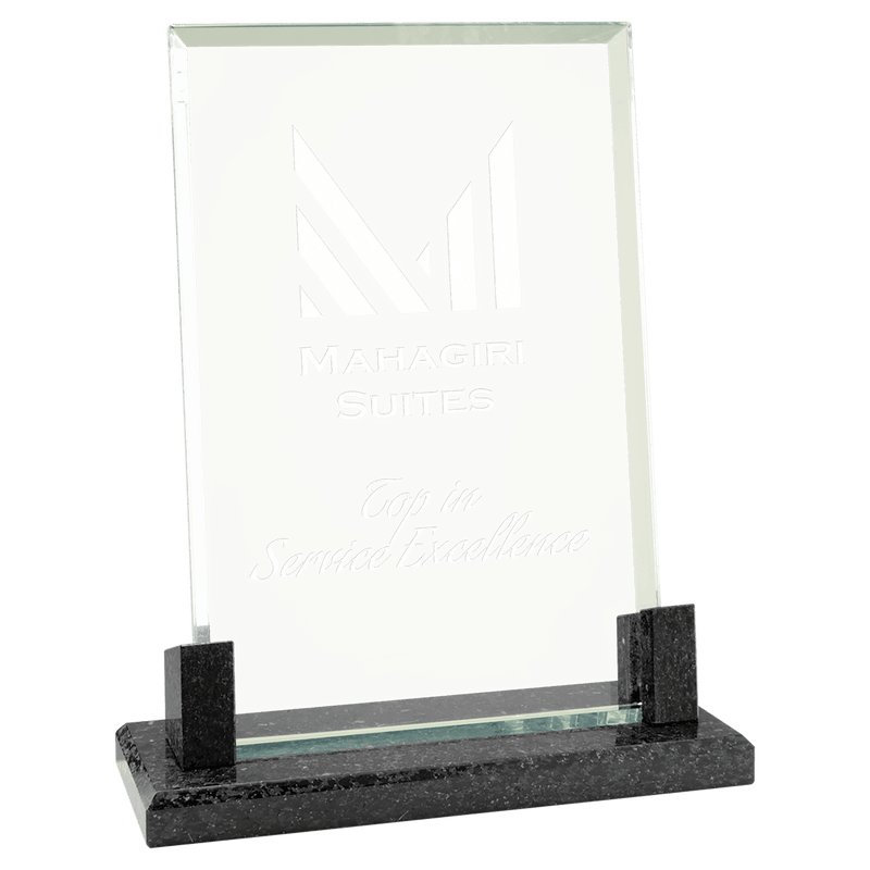 Rectangle Glass with Black Marble Base