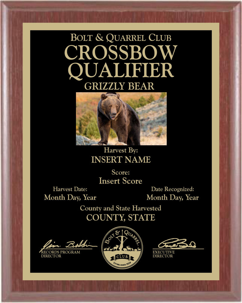 Crossbow Qualifier Plaque (Multiple Sizes)