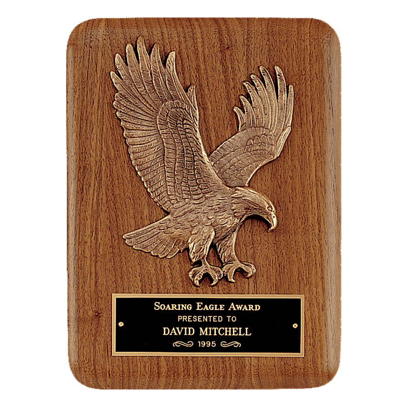 Solid American Walnut Plaque with Eagle Relief