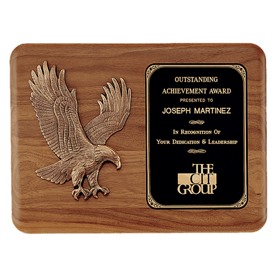 Solid American Walnut Plaque with Eagle Relief