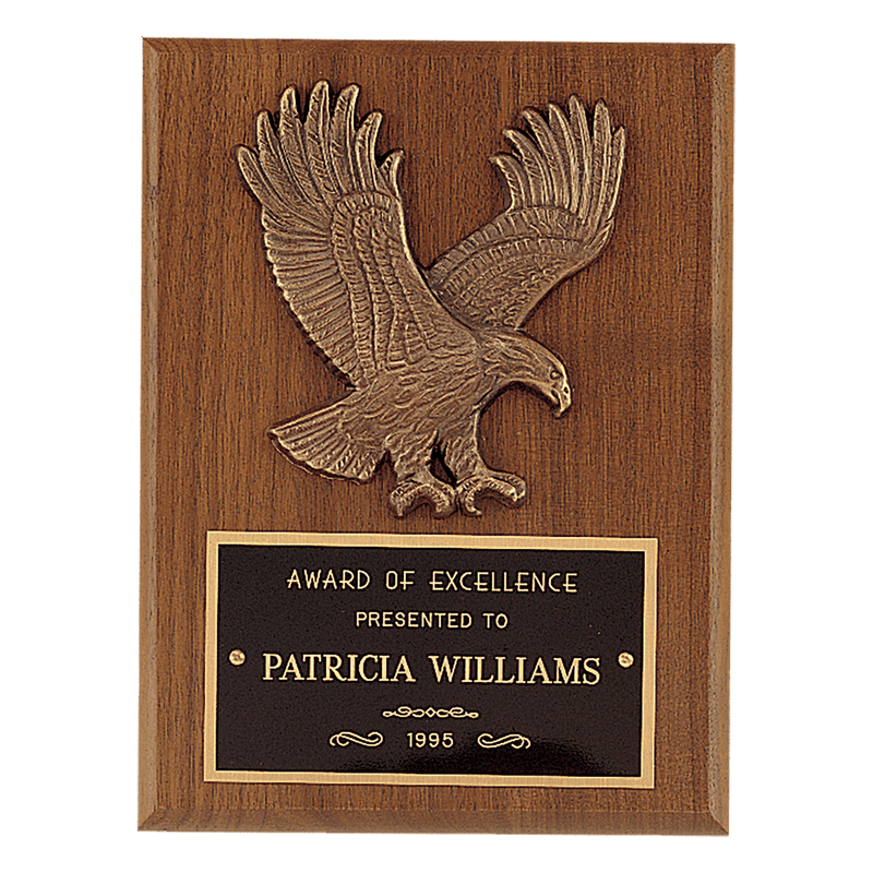 Solid American Walnut Plaque with Eagle Relief