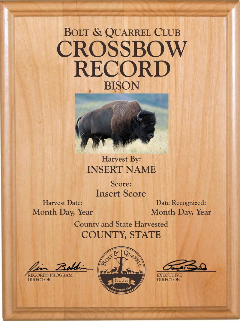 Crossbow Record Plaque (Multiple Sizes)