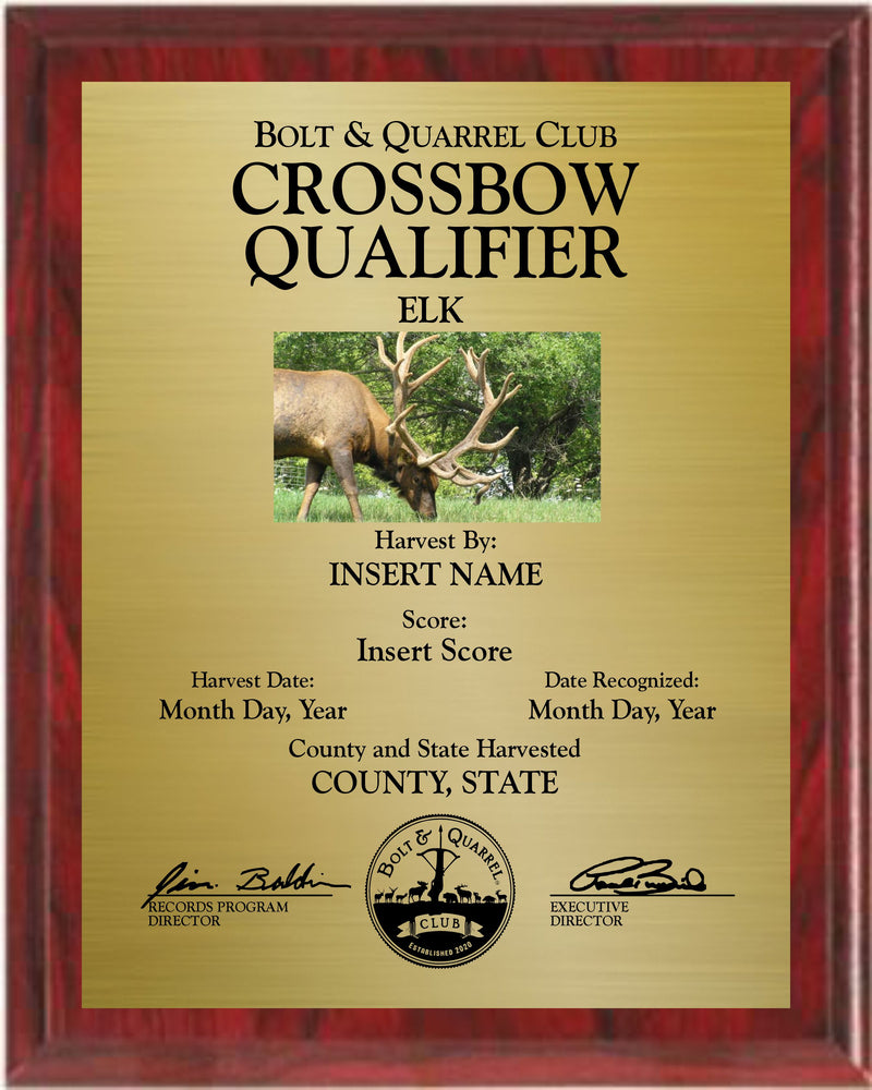 Crossbow Qualifier Plaque (Multiple Sizes)