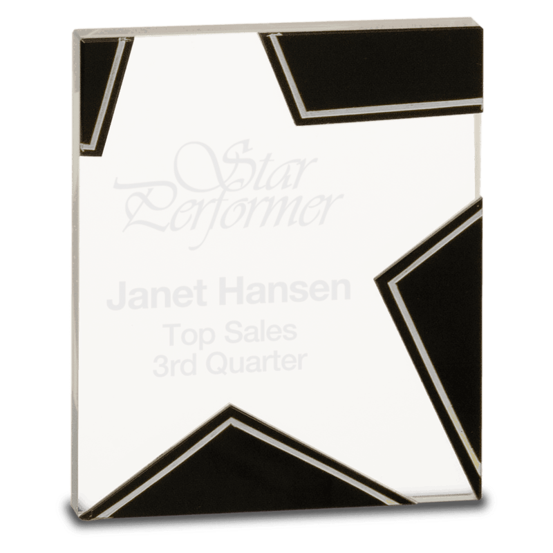 Silver and Black Star Glass Award