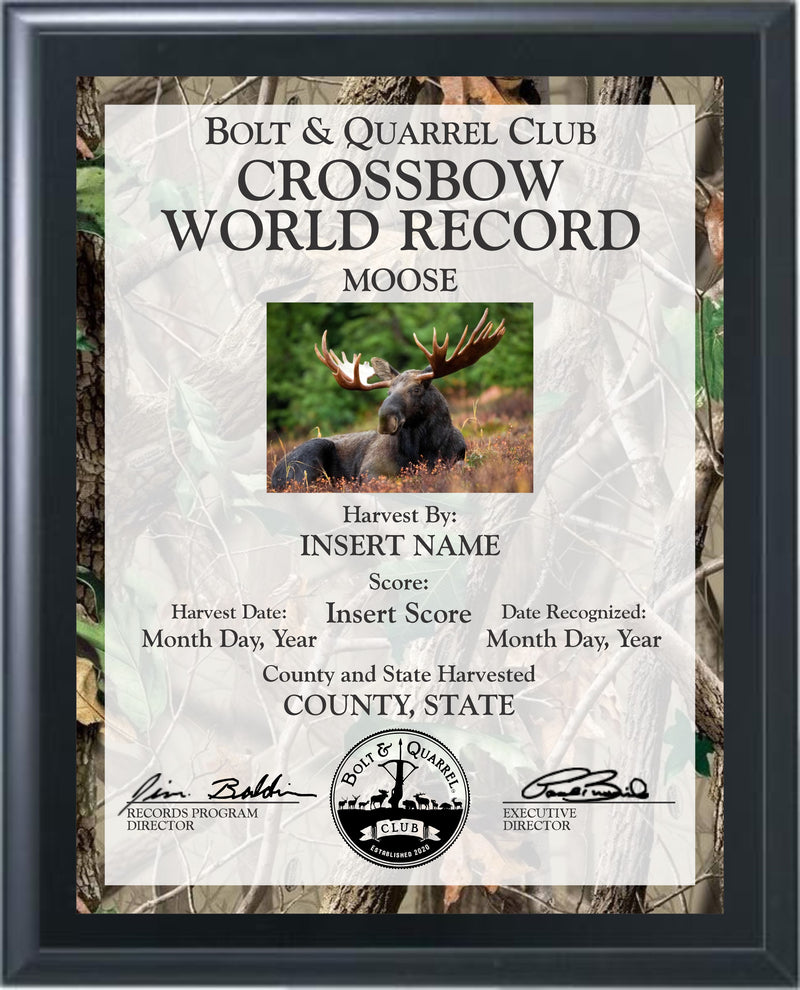 Crossbow World Record Plaque (10.5" x 13")