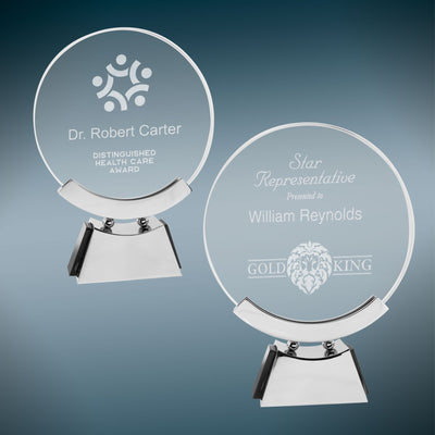 Round Voyager Glass with Silver/Black Base