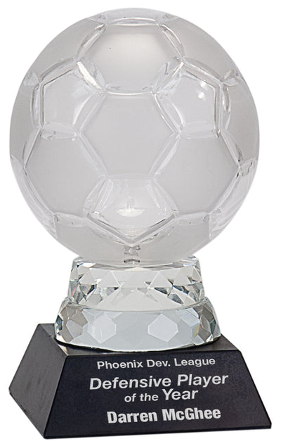 Glass Soccer Ball with Marble Base