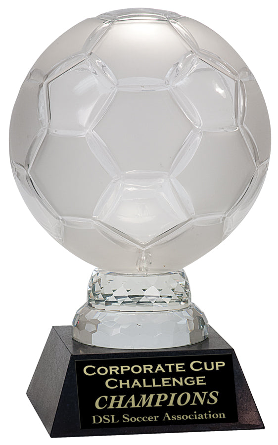 Glass Soccer Ball with Marble Base