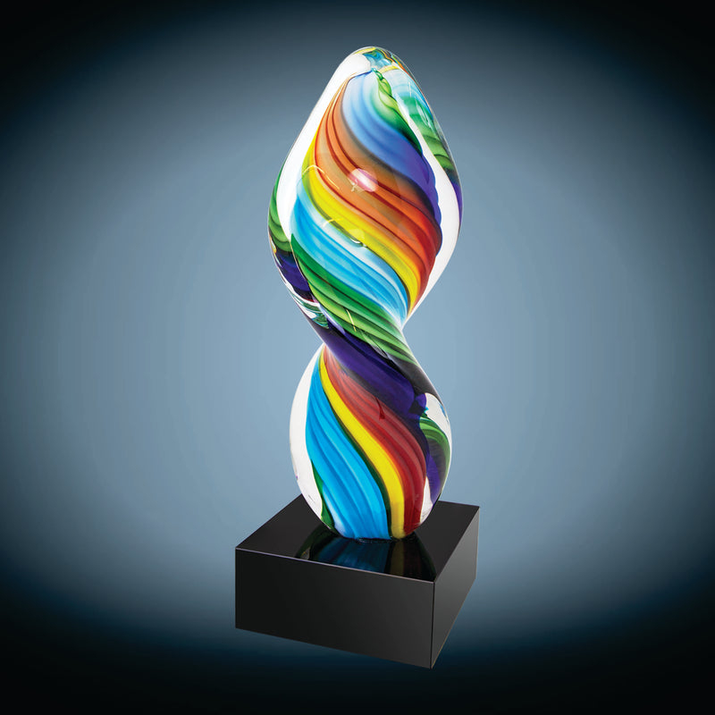 Rainbow Twist Art Glass