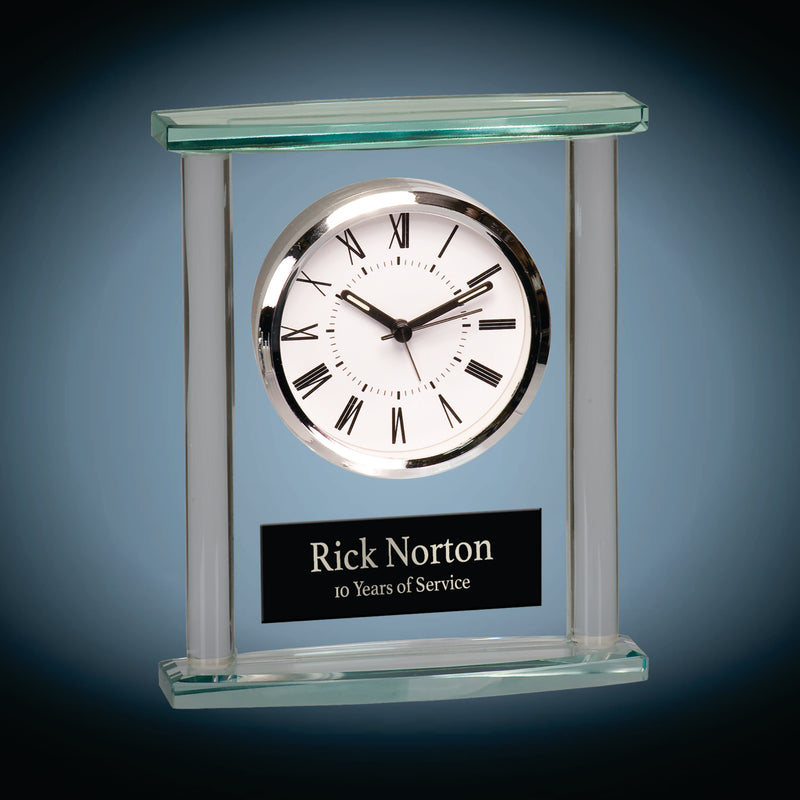 Square Glass Clock with Top