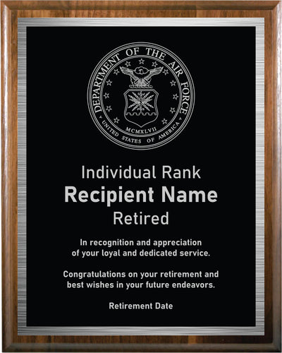 Military Retirement Plaque