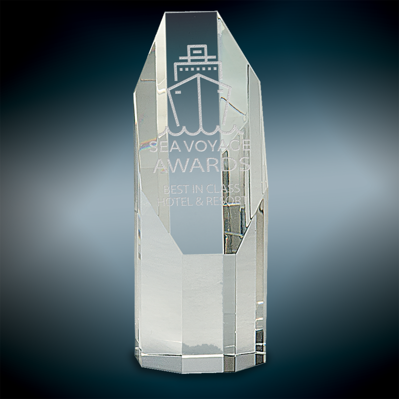 Octagon Slant-Top Crystal Award