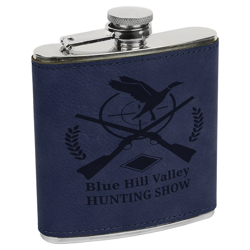 6 oz. Laserable Leatherette Stainless Steel Flask