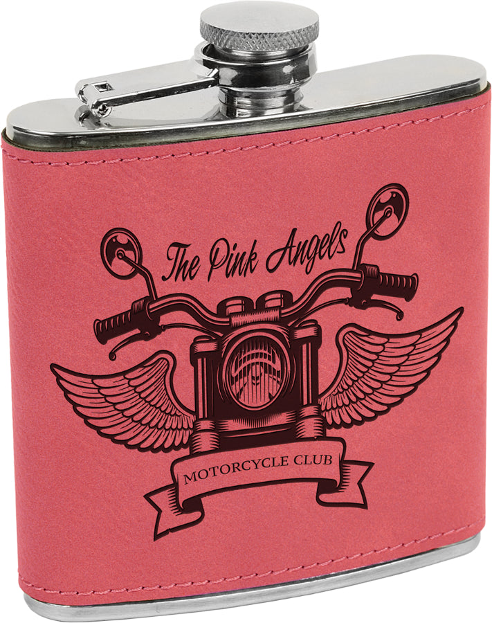 6 oz. Laserable Leatherette Stainless Steel Flask