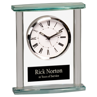 Square Glass Clock with Top