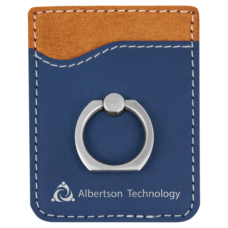 Leatherette Phone Wallet with Ring