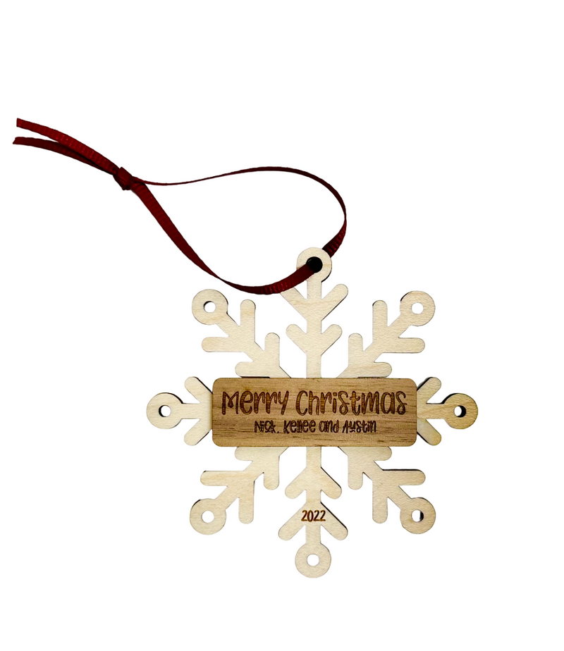 Personalized Family Ornament (Snowflake)