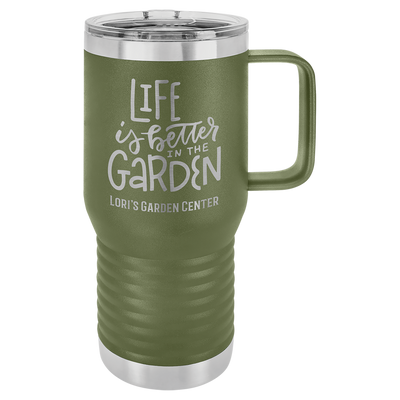 Olive Green Tumbler/Travel mug w/Lid