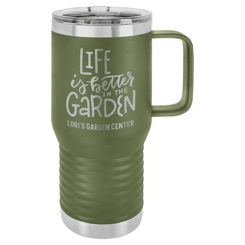 Olive Green Tumbler/Travel mug w/Lid