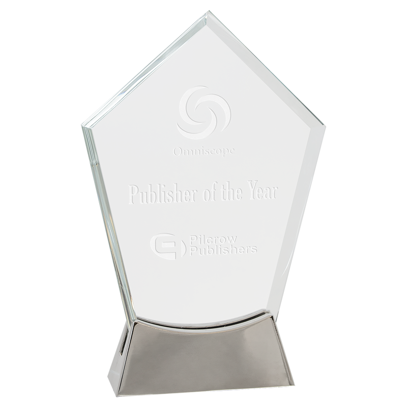 Peak Platinum Glass Award with Full Metal Base