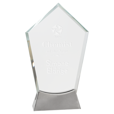 Peak Platinum Glass Award with Full Metal Base