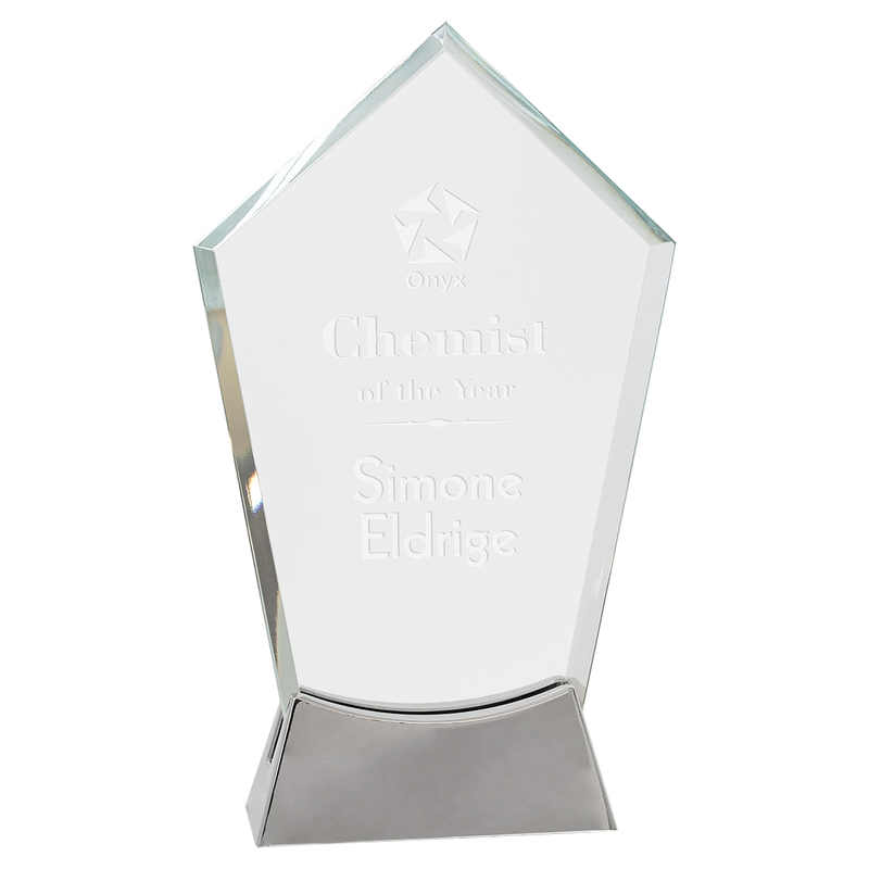 Peak Platinum Glass Award with Full Metal Base