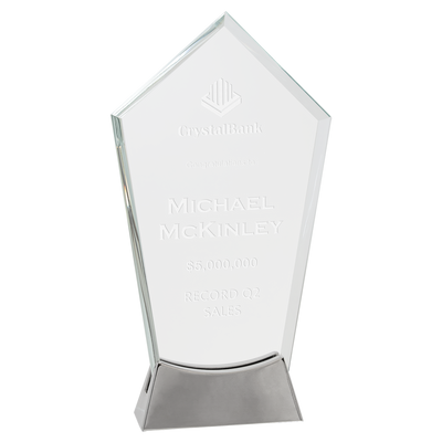 Peak Platinum Glass Award with Full Metal Base