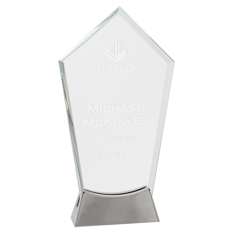 Peak Platinum Glass Award with Full Metal Base