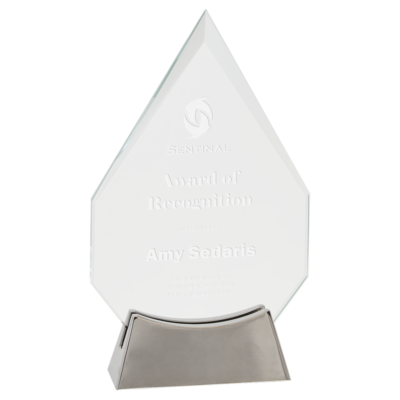 Diamond Platinum Glass Award with Full Metal Base