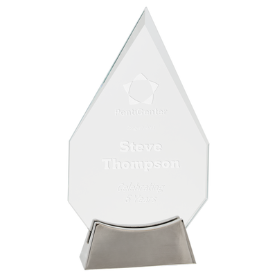 Diamond Platinum Glass Award with Full Metal Base