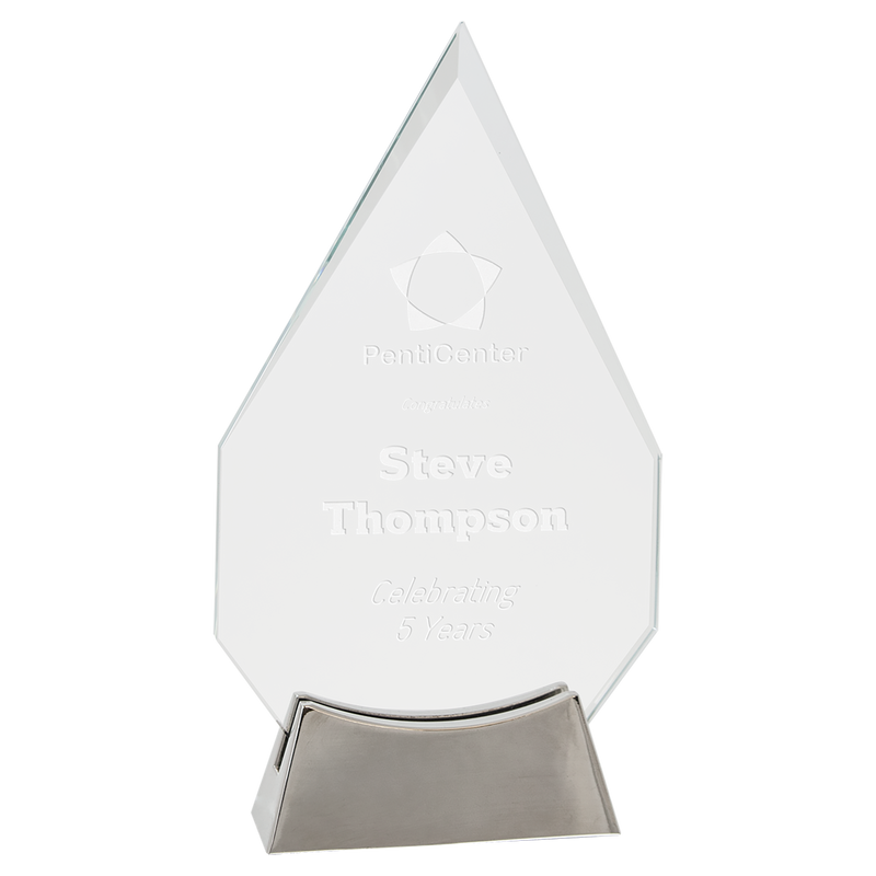 Diamond Platinum Glass Award with Full Metal Base
