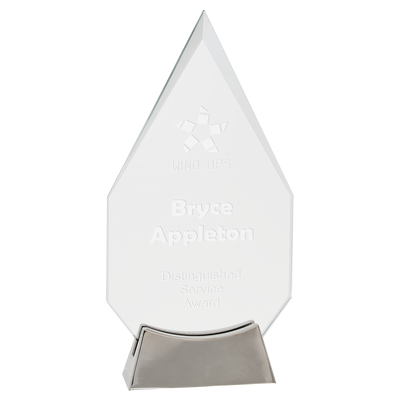Diamond Platinum Glass Award with Full Metal Base